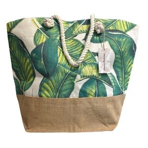 TOMMY BAHAMAS Tropical Print Reusable Bag Beach Tote Large